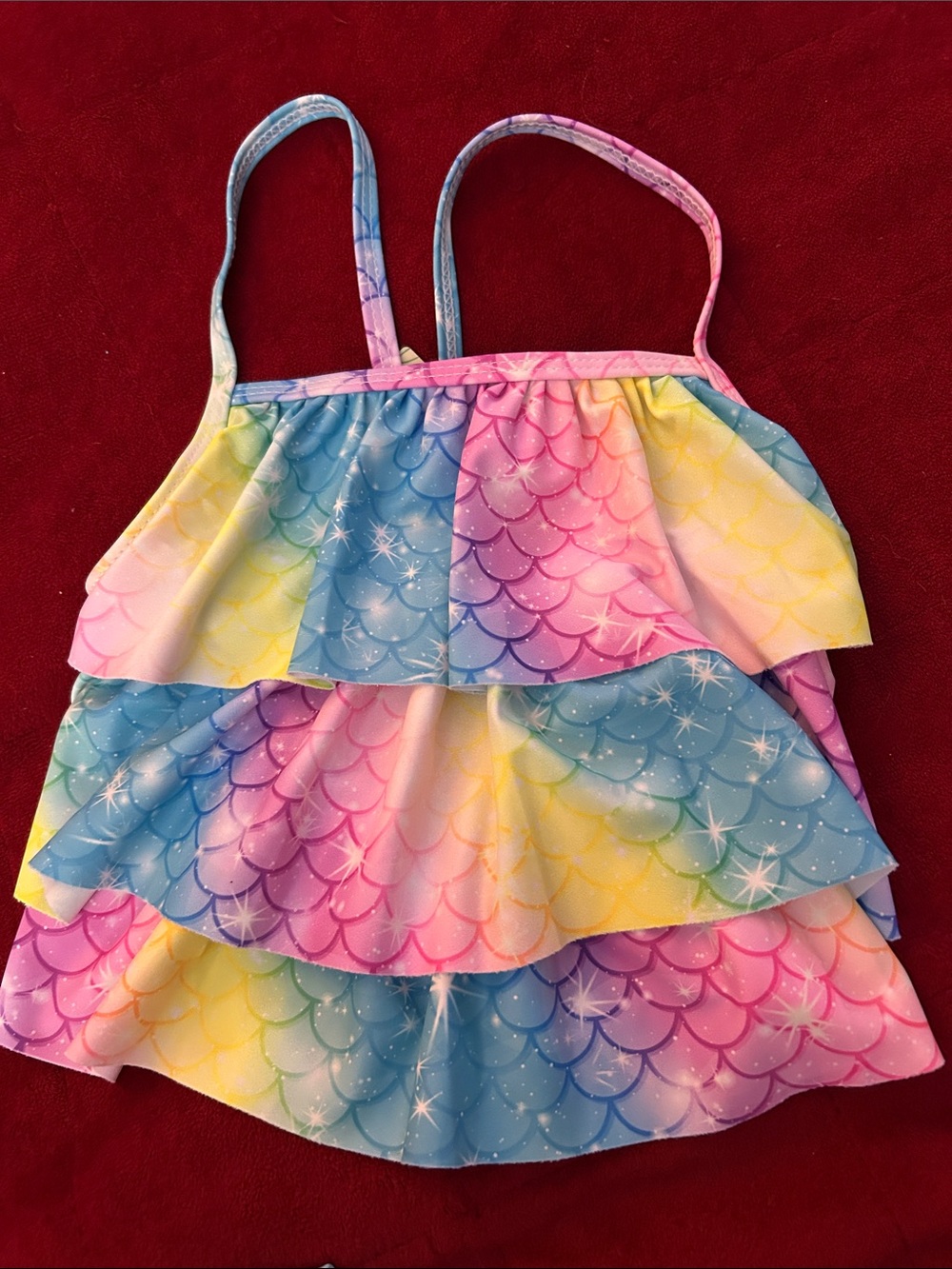 Kids Rainbow Mermaid Ruffle Bikini Set - Multicolor - Picture 2 of 2